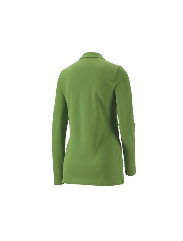 Trička | Svetry | Košile: e.s. Pique-Polo longsleeve cotton stretch,dámská + mořská zelená 1