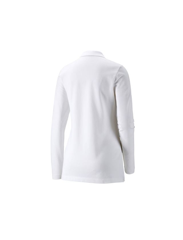 Trička | Svetry | Košile: e.s. Pique-Polo longsleeve cotton stretch,dámská + bílá 1