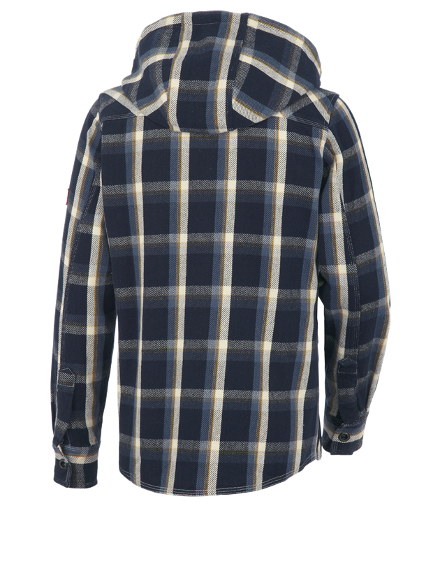 Trička, svetry & košile: Košile s kapucí e.s.roughtough + noční modrá/ocelově modrá/přírodní/pšenice 3