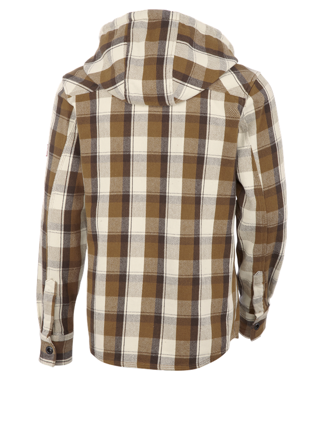 Trička, svetry & košile: Košile s kapucí e.s.roughtough + kůra/vlašský ořech/přírodní 3