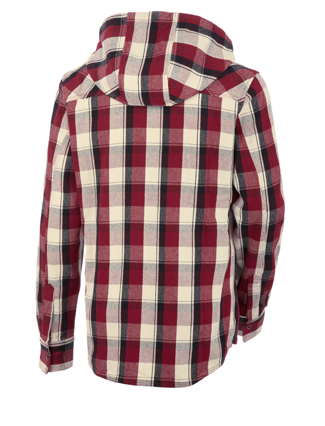 Trička, svetry & košile: Košile s kapucí e.s.roughtough + rubínová/černá/přírodní 3