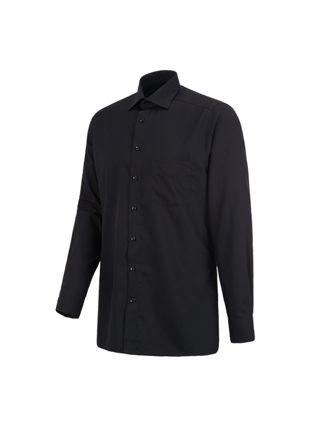 Trička, svetry & košile: Business košile e.s.comfort, s dlouhým rukávem + černá