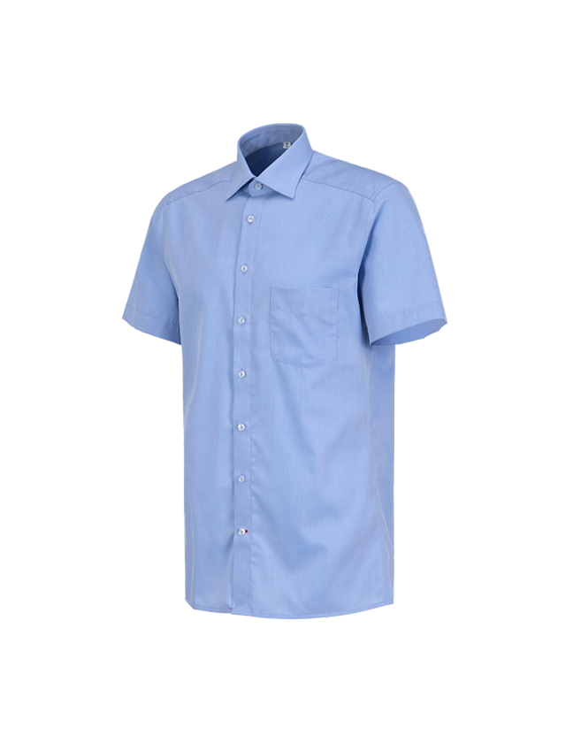 Trička, svetry & košile: Business košile e.s.comfort, s krátkým rukávem + světle modrá melanž