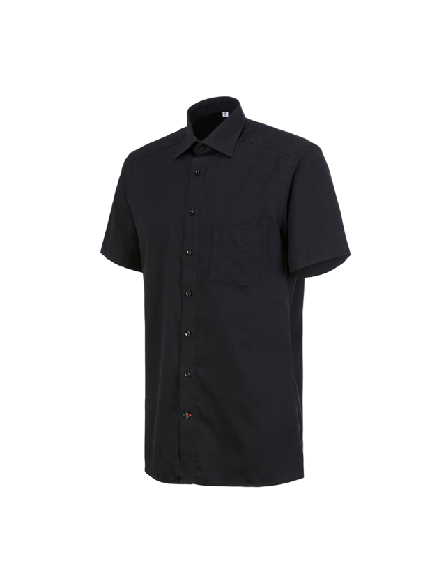 Trička, svetry & košile: Business košile e.s.comfort, s krátkým rukávem + černá