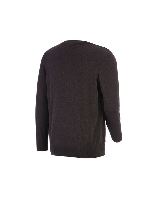 Trička, svetry & košile: e.s. Pletený svetr, kulatý výstřih + hnědá melanž 1