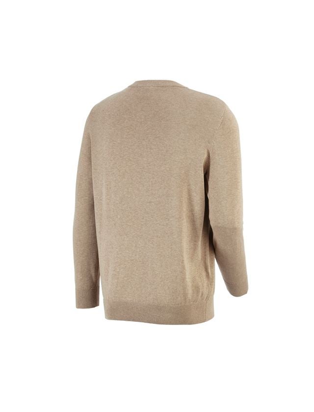 Truhlář / Stolař: e.s. Pletený svetr, kulatý výstřih + khaki melanž 1