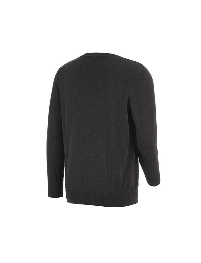 Trička, svetry & košile: e.s. Pletený svetr, kulatý výstřih + grafit melanž 1