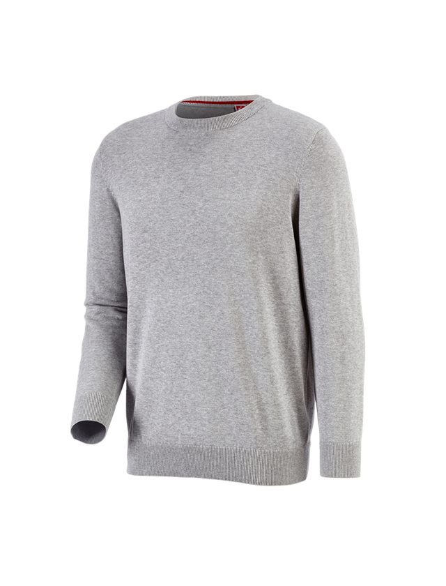 Témata: e.s. Pletený svetr, kulatý výstřih + šedá melanž 1