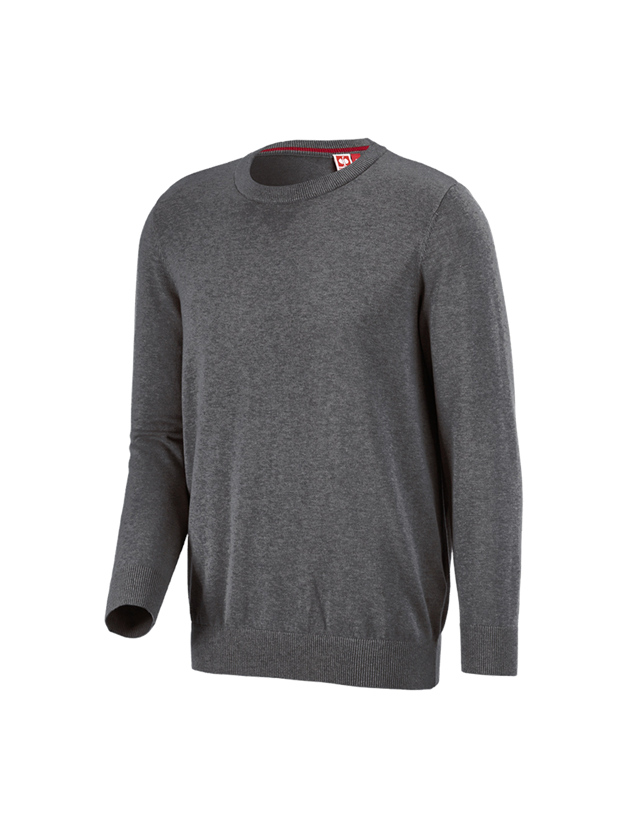 Trička, svetry & košile: e.s. Pletený svetr, kulatý výstřih + antracit melanž