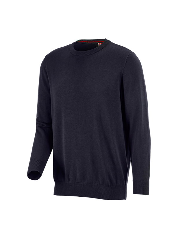 Trička, svetry & košile: e.s. Pletený svetr, kulatý výstřih + tmavomodrá