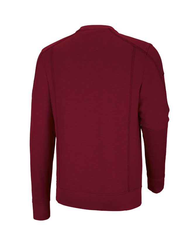 Trička, svetry & košile: Mikina cotton slub e.s.roughtough + rubínová 3