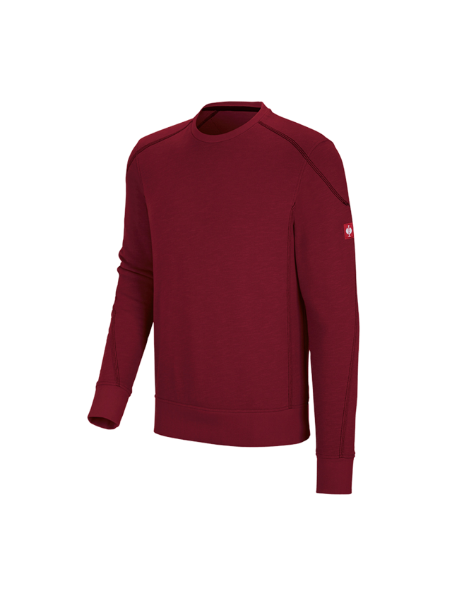 Trička, svetry & košile: Mikina cotton slub e.s.roughtough + rubínová 2