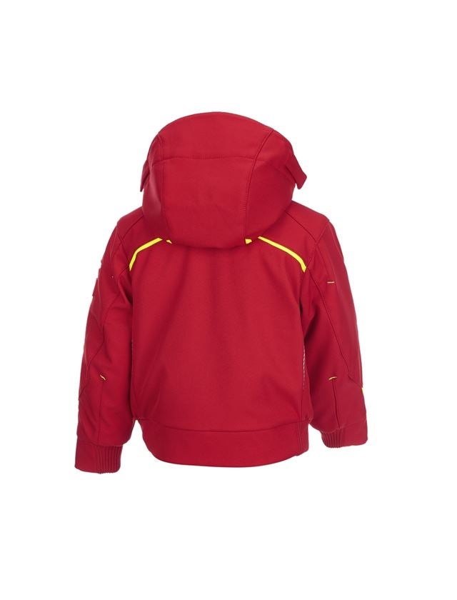 Bundy: Zimní softshellová bunda e.s.motion 2020, dětská + ohnivě červená/výstražná žlutá 3