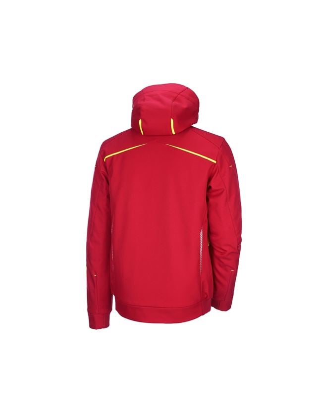 Pracovní bundy: Zimní softshellová bunda e.s.motion 2020, pánská + ohnivě červená/výstražná žlutá 3