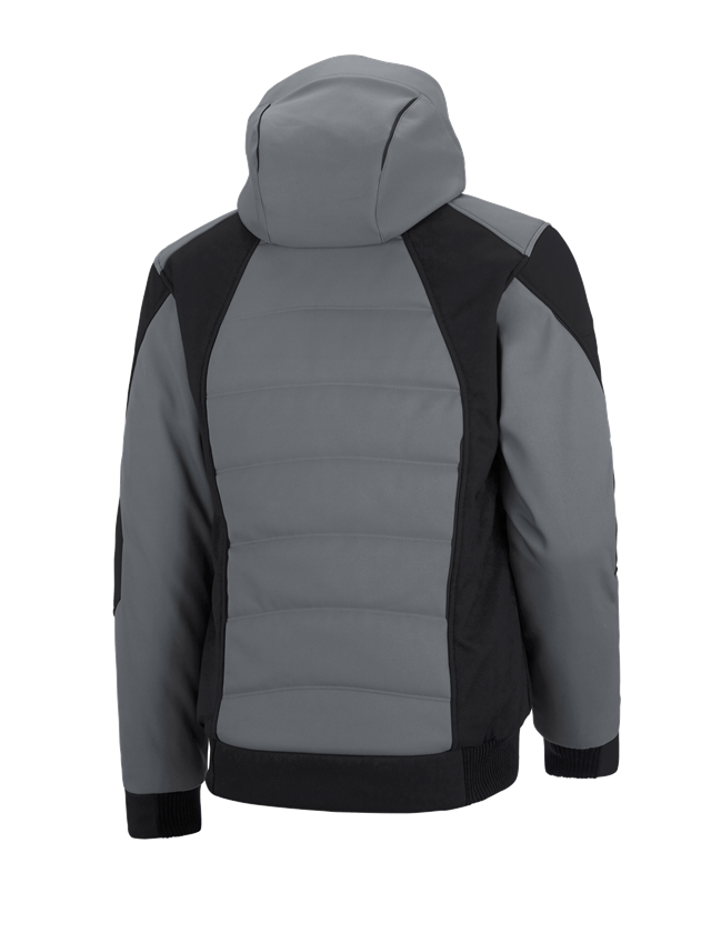 Pracovní bundy: Zimní softshellová bunda e.s.vision + cement/černá 3