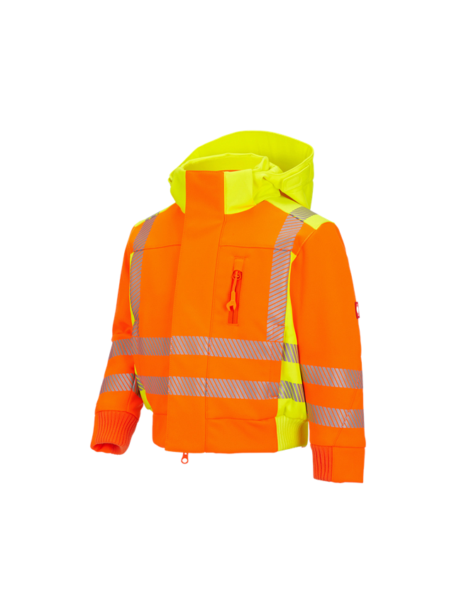 Bundy: Výstražná zimní softsh. bunda e.s.motion 2020,d + výstražná oranžová/výstražná žlutá