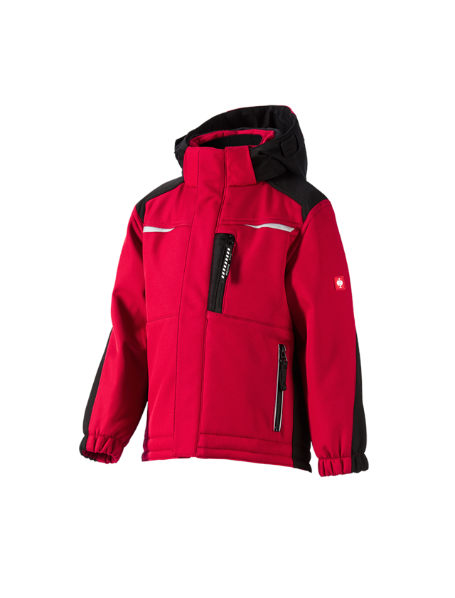 Bundy: Dětská softshellová bunda e.s.motion + červená/černá
