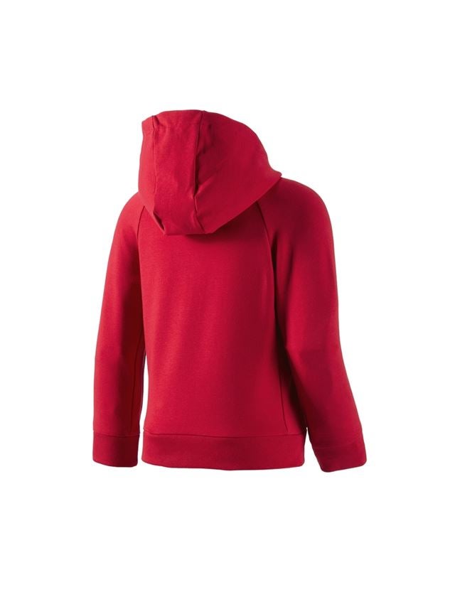 Trička | Svetry | Košile: e.s. Propínací mikina s kapucí cotton str., dětská + ohnivě červená 1