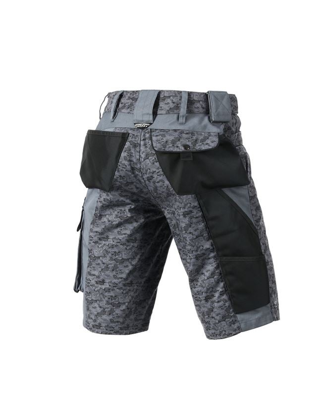 Pracovní kalhoty: e.s. Šortky Pixel + šedá/grafit/limetková 3