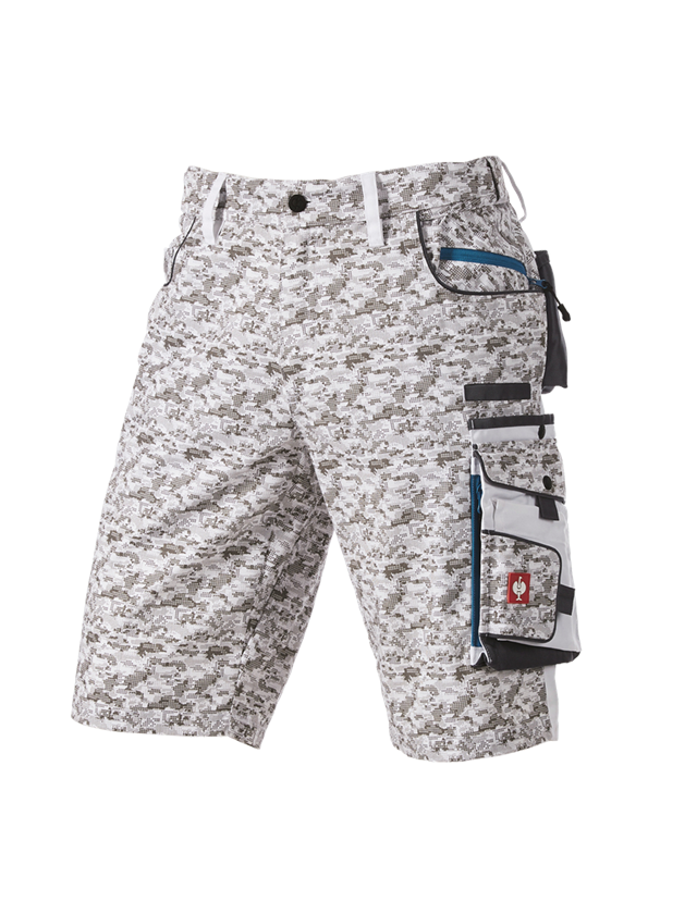 Pracovní kalhoty: e.s. Šortky Pixel + bílá/šedá/petrolejová 1