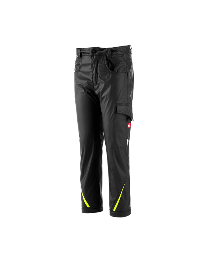 Kalhoty: Kalhoty do deště e.s.motion 2020 superflex, dětské + černá/výstražná žlutá/výstražná oranžová 1