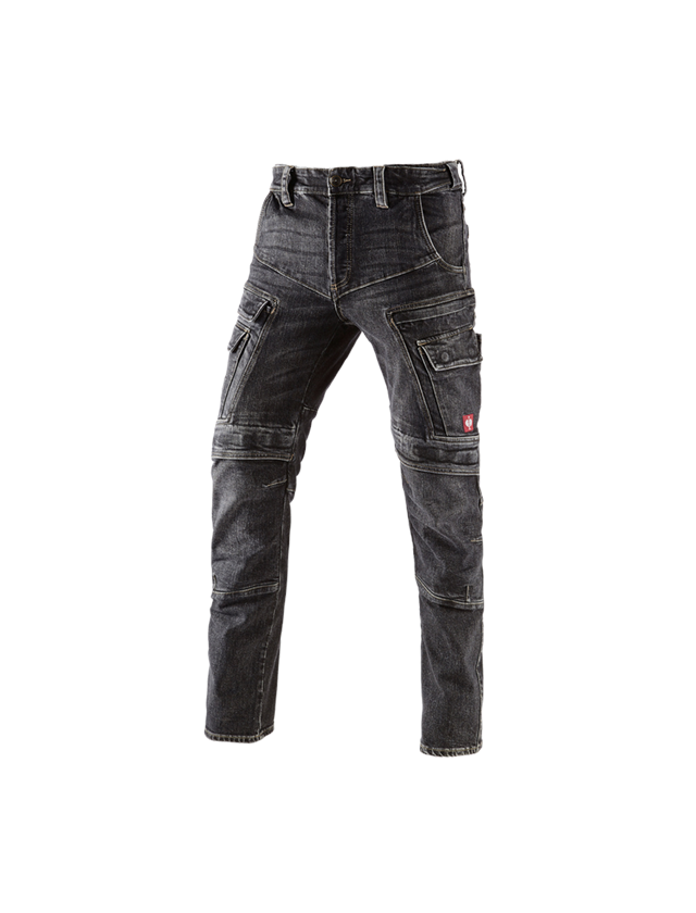 Pracovní kalhoty: e.s. Pracovní džíny cargo POWERdenim + blackwashed 2