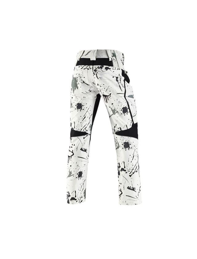 Pracovní kalhoty: e.s. Strečové kalhoty cargo Painter + bílá/černá 3