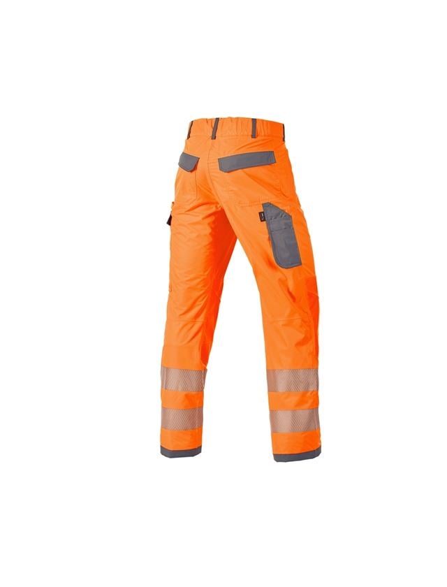 Pracovní kalhoty: Výstražné funkční kalhoty do pasu e.s.prestige + výstražná oranžová/šedá 2