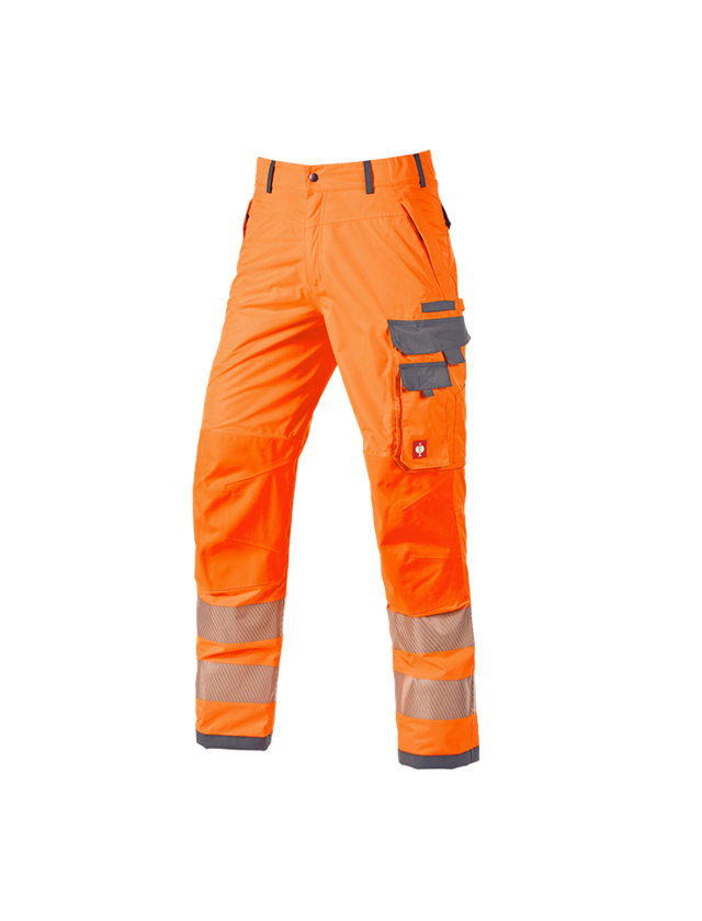 Pracovní kalhoty: Výstražné funkční kalhoty do pasu e.s.prestige + výstražná oranžová/šedá 1