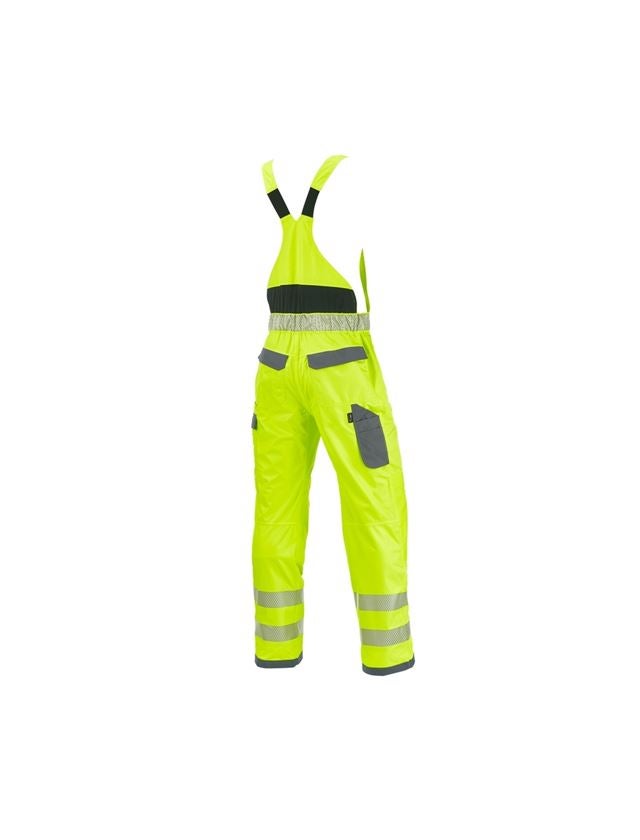Pracovní kalhoty: Výstražné funkční kalhoty s laclem e.s.prestige + výstražná žlutá/šedá 1