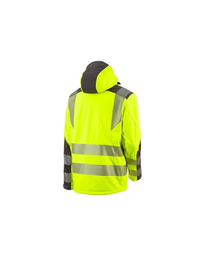 Pracovní bundy: Výstražná softshellová bunda e.s.motion + výstražná žlutá/antracit 3