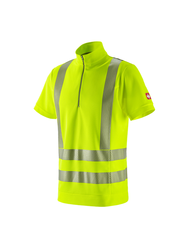 Trička, svetry & košile: e.s. Výstražné funkční triko se zipem UV + výstražná žlutá