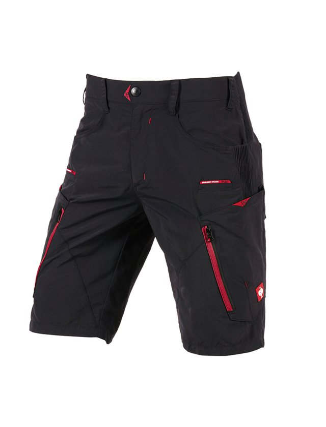 Pracovní kalhoty: e.s. Funkční šortky Superlite + černá/červená 1