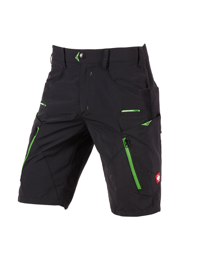 Pracovní kalhoty: e.s. Funkční šortky Superlite + černá/neonová zelená 2