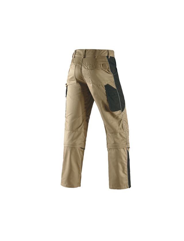 Pracovní kalhoty: Zip-off Kalhoty e.s.active + khaki/černá 3