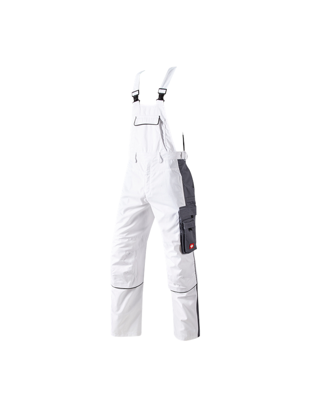 Pracovní kalhoty: Kalhoty s laclem e.s.active + bílá/šedá 2