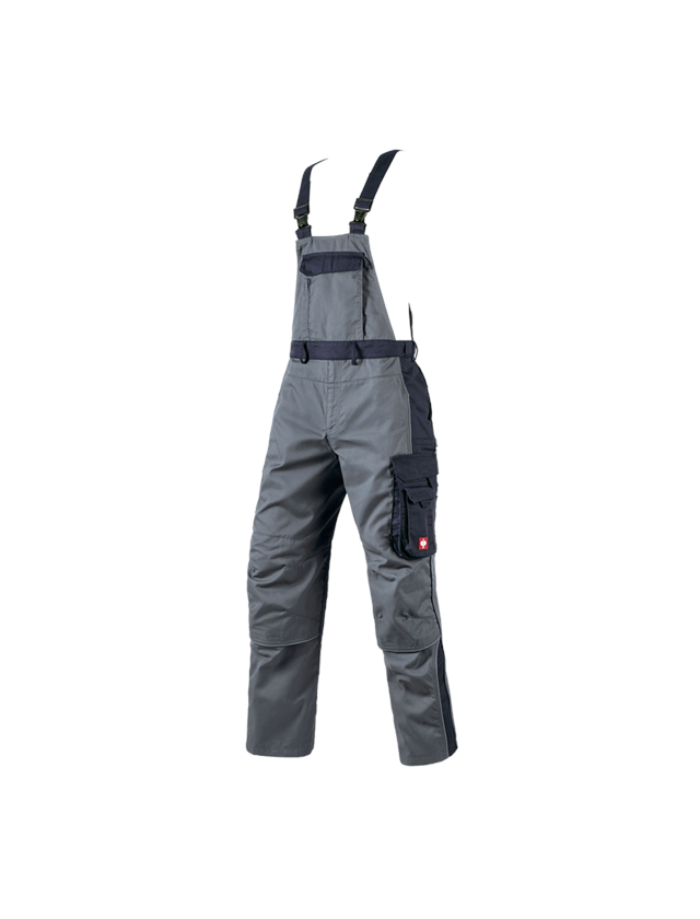 Pracovní kalhoty: Kalhoty s laclem e.s.active + šedá/tmavomodrá 2