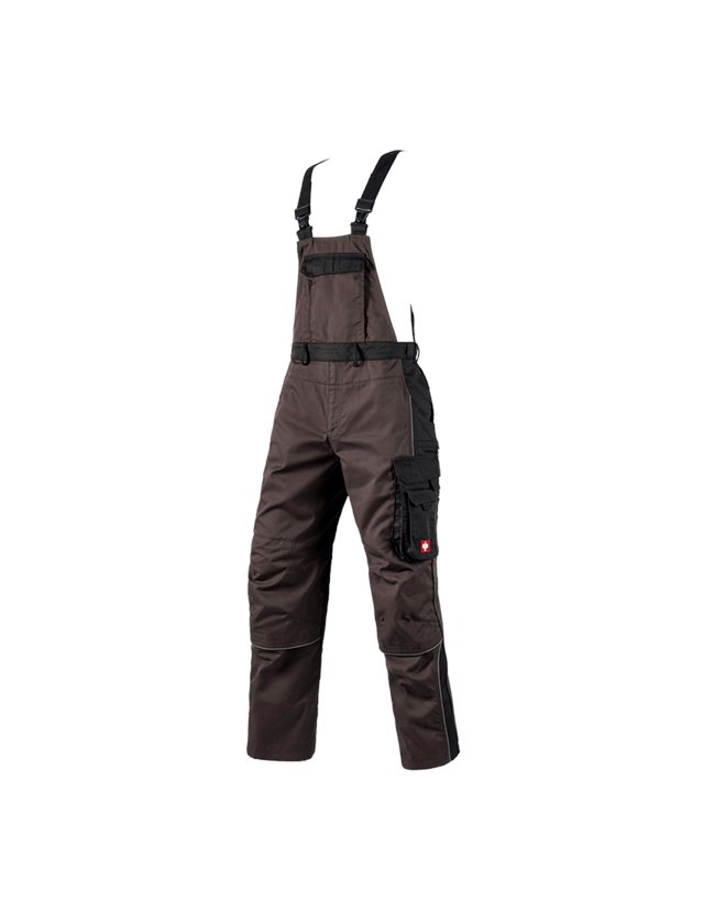 Pracovní kalhoty: Kalhoty s laclem e.s.active + hnědá/černá 2