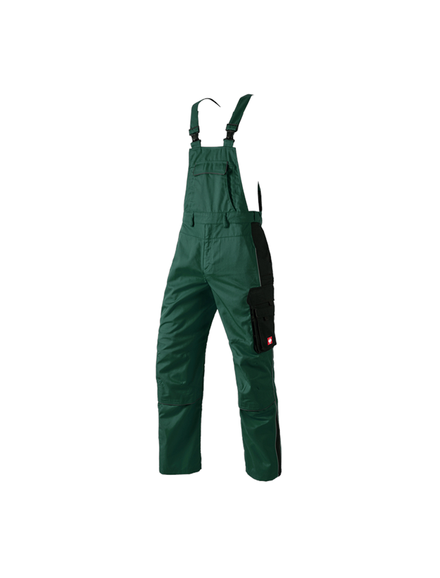 Pracovní kalhoty: Kalhoty s laclem e.s.active + zelená/černá 2