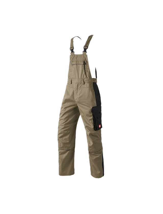 Pracovní kalhoty: Kalhoty s laclem e.s.active + khaki/černá 2