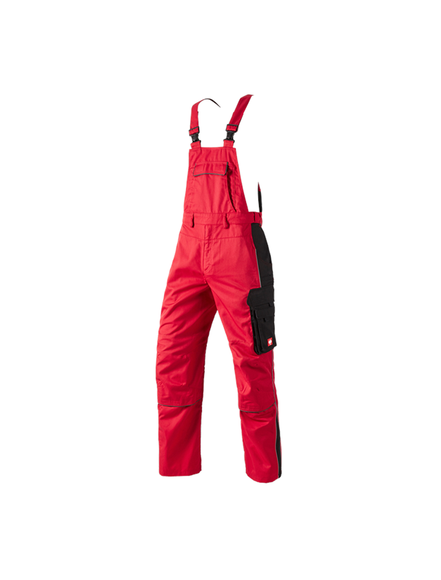 Pracovní kalhoty: Kalhoty s laclem e.s.active + červená/černá 2