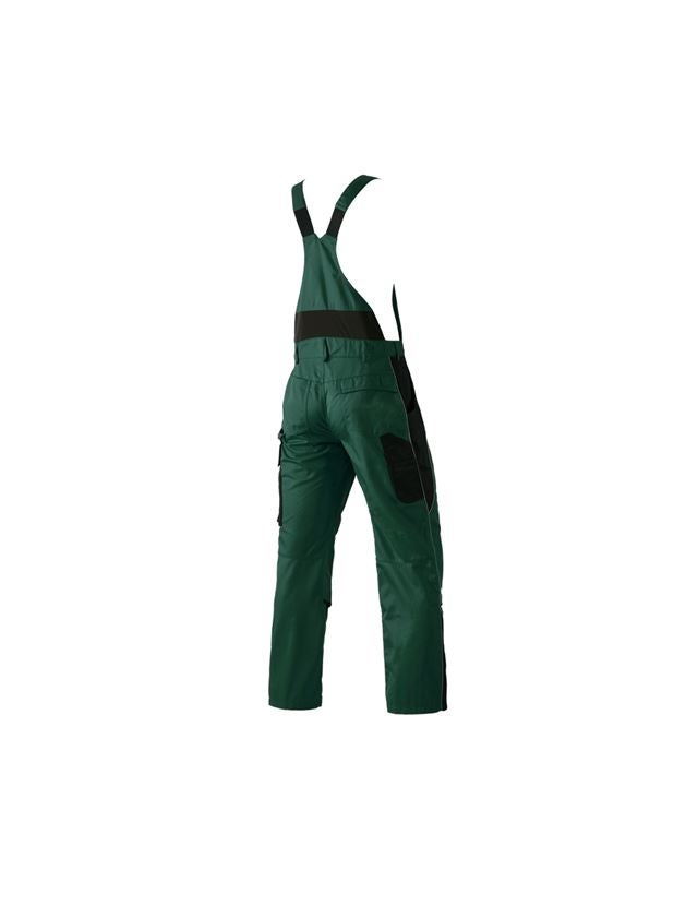 Pracovní kalhoty: Kalhoty s laclem e.s.active + zelená/černá 3