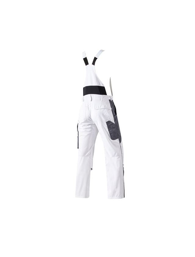 Pracovní kalhoty: Kalhoty s laclem e.s.active + bílá/šedá 3