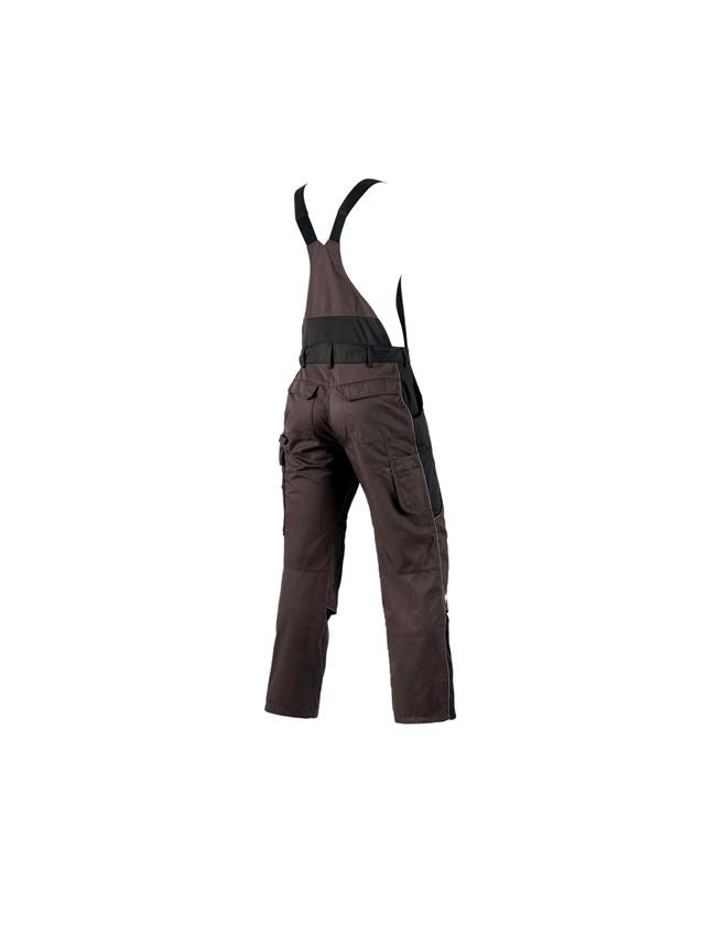Pracovní kalhoty: Kalhoty s laclem e.s.active + hnědá/černá 3