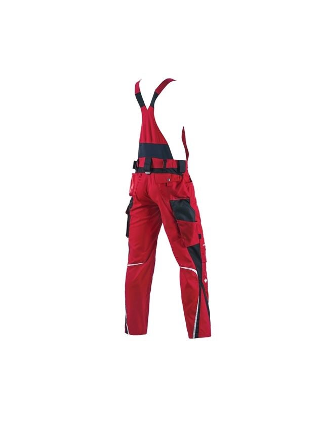 Pracovní kalhoty: Kalhoty s laclem e.s.motion + červená/černá 3