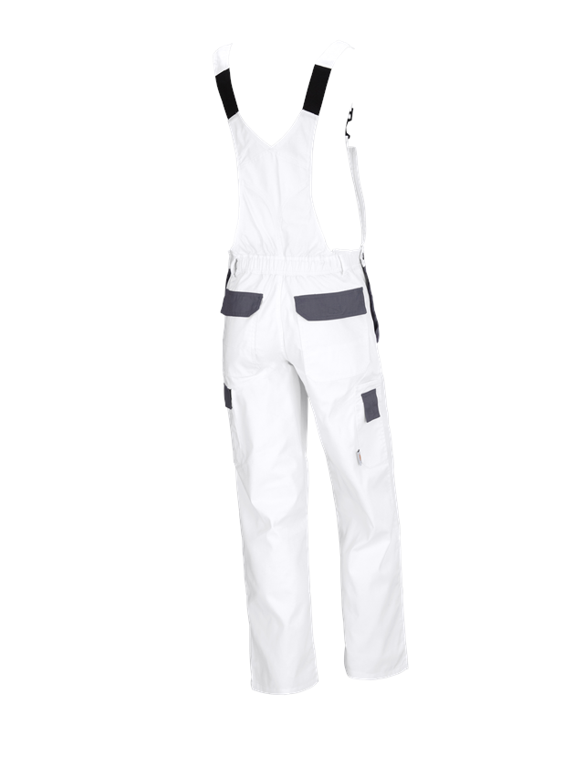 Pracovní kalhoty: STONEKIT Kalhoty s laclem Odense + bílá/šedá 1