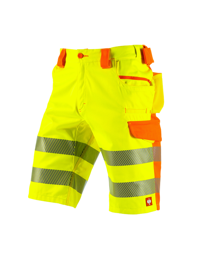Pracovní kalhoty: Výstražné šortky e.s.motion 2020 + výstražná žlutá/výstražná oranžová 2