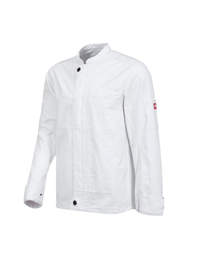 Trička, svetry & košile: Pracovní bunda s dlouhými rukávy e.s.fusion,pánská + bílá