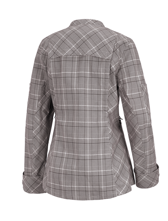 Trička | Svetry | Košile: Pracovní bunda s dlouhými rukávy e.s.fusion,dámská + kaštan/bílá 1