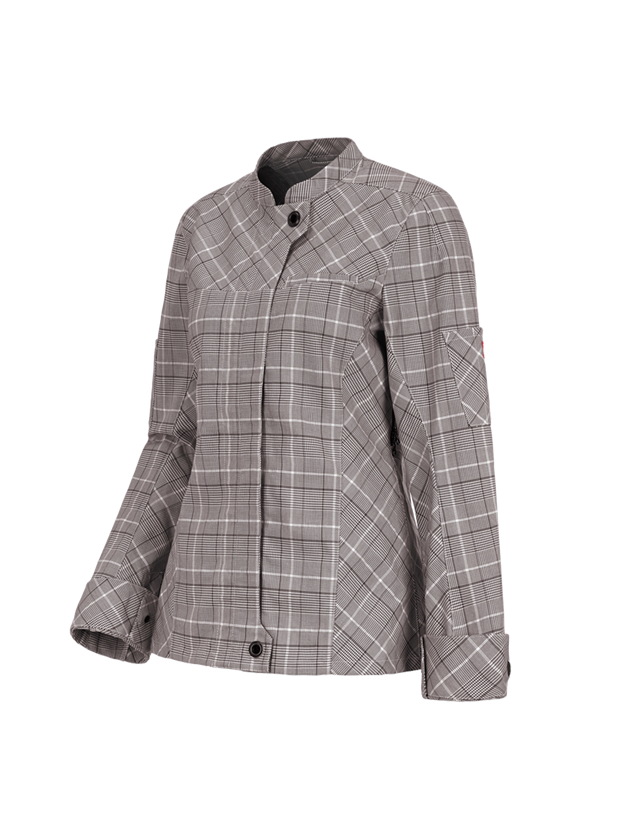 Trička | Svetry | Košile: Pracovní bunda s dlouhými rukávy e.s.fusion,dámská + kaštan/bílá